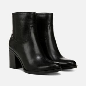 Naturalizer Womens 6M Black Leather Kalina Bootie Block Heels Classy Edgy BR30-5